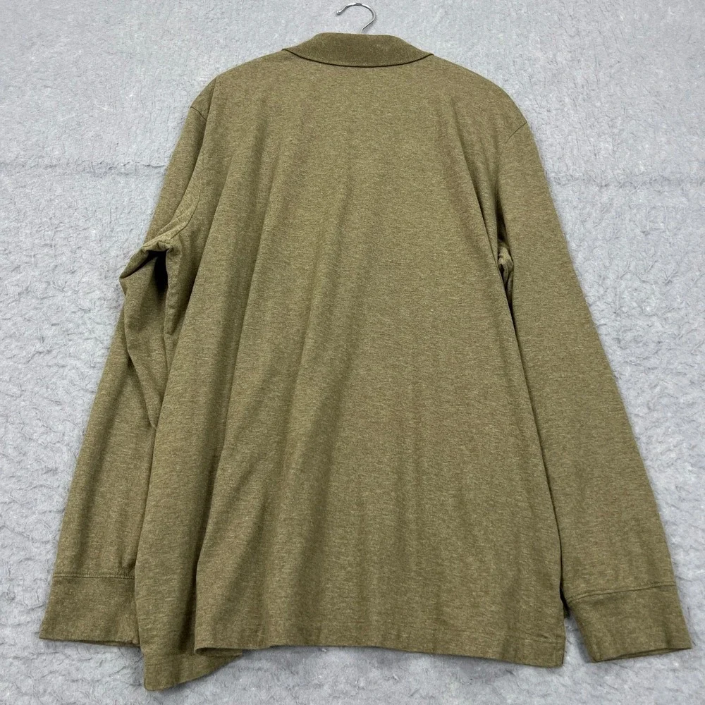 Polo Ralph Lauren Shirt Men's‎ XL Brown/Green Pima Collared Long Sleeve Peru
